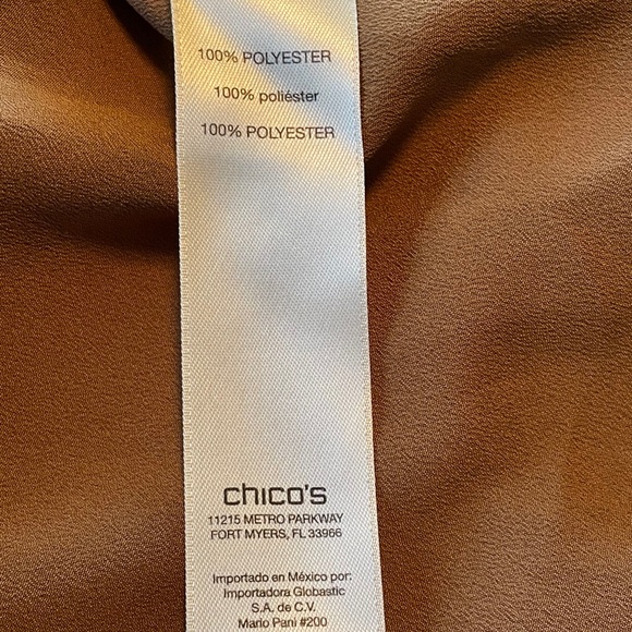 Chico’s $89 brown peasant top size 2P 12/14 - Picture 7 of 14
